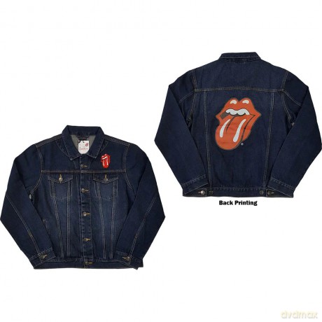 Rolling Stones - The: The Rolling Stones Unisex Denim Jacket: Classic Tongue (Back Print) (XX-Large)