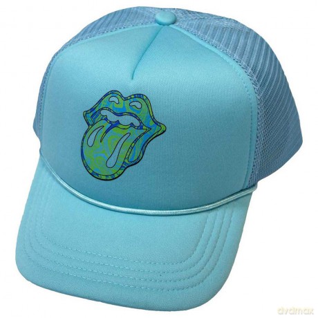 Rolling Stones - The: The Rolling Stones Unisex Mesh Back Cap: Psychedelic Tongue (Light Blue)