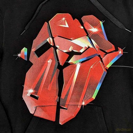Rolling Stones - The: The Rolling Stones Unisex Pullover Hoodie: Hackney Diamonds Lick (Black) (Small)