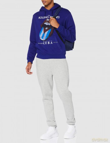 Rolling Stones - The: The Rolling Stones Unisex Pullover Hoodie: Havana Cuba (Blue) (Medium)