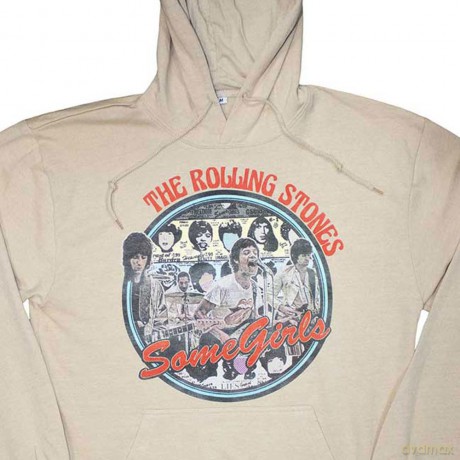 Rolling Stones - The: The Rolling Stones Unisex Pullover Hoodie: Some Girls Circle (Sand) (X-Large)
