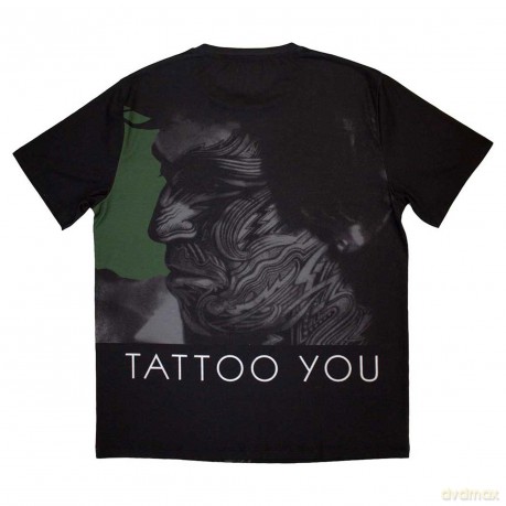 Rolling Stones - The: The Rolling Stones Unisex Sublimation T-Shirt: Tattoo You (Black) (Back Print) (Large)