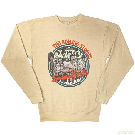 Rolling Stones - The: The Rolling Stones Unisex Sweatshirt: Some Girls Circle (Sand) (Large)