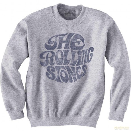 Rolling Stones - The: The Rolling Stones Unisex Sweatshirt: Vintage 70s Logo (Grey) (Medium)