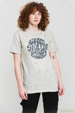 Rolling Stones - The: The Rolling Stones Unisex T-Shirt: 70's Logo (Dip-Dye On White) (Wash Collection) (XX-Large)