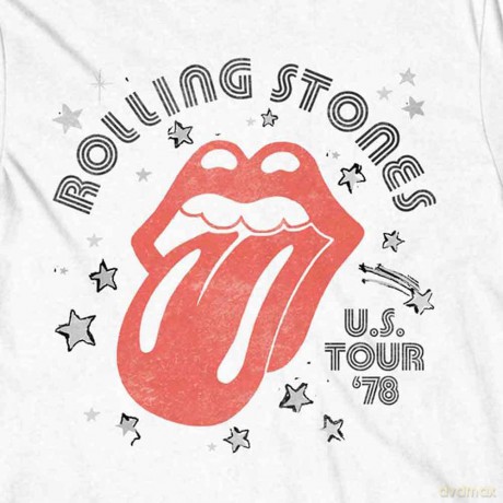 Rolling Stones - The: The Rolling Stones Unisex T-Shirt: Aero Tongue (White) (Large)