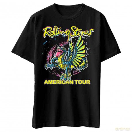 Rolling Stones - The: The Rolling Stones Unisex T-Shirt: American Tour Dragon (Black) (Medium)