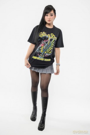 Rolling Stones - The: The Rolling Stones Unisex T-Shirt: American Tour Dragon (Black) (Medium)