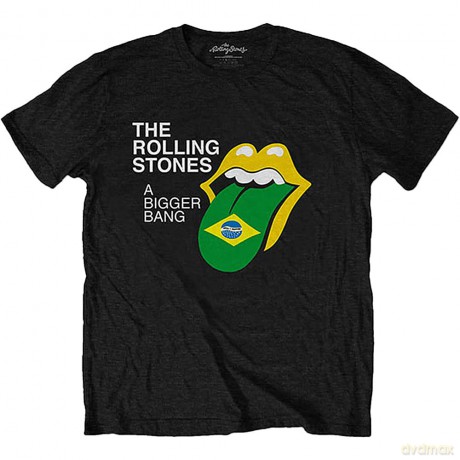 Rolling Stones - The: The Rolling Stones Unisex T-Shirt: Bigger Bang - Brazil '80 (Black) (Back Print) (Large)