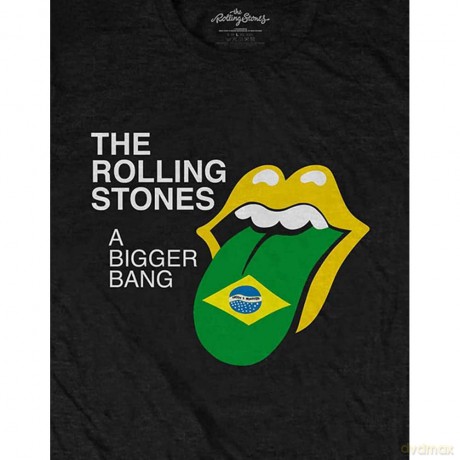 Rolling Stones - The: The Rolling Stones Unisex T-Shirt: Bigger Bang - Brazil '80 (Black) (Back Print) (Medium)