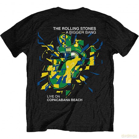 Rolling Stones - The: The Rolling Stones Unisex T-Shirt: Bigger Bang - Brazil '80 (Black) (Back Print) (X-Large)