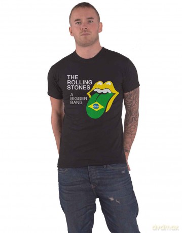 Rolling Stones - The: The Rolling Stones Unisex T-Shirt: Bigger Bang - Brazil '80 (Black) (Back Print) (XX-Large)