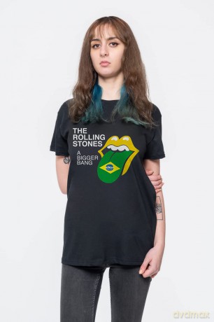 Rolling Stones - The: The Rolling Stones Unisex T-Shirt: Bigger Bang - Brazil '80 (Black) (Back Print) (XX-Large)