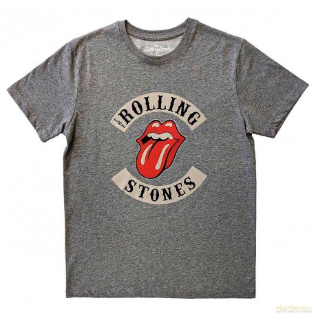 Rolling Stones - The: The Rolling Stones Unisex T-Shirt: Biker Tongue (Grey) (X-Large)