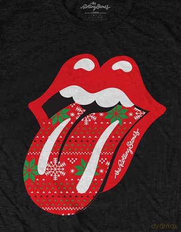 Rolling Stones - The: The Rolling Stones Unisex T-Shirt: Christmas Tongue (Black) (Small)