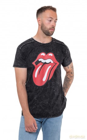 Rolling Stones - The: The Rolling Stones Unisex T-Shirt: Classic Tongue (Black) (Wash Collection) (Small)