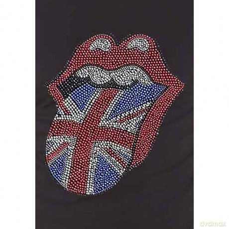 Rolling Stones - The: The Rolling Stones Unisex T-Shirt: Classic UK (Black) (Embellished) (Small)