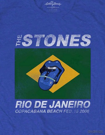 Rolling Stones - The: The Rolling Stones Unisex T-Shirt: Copacabana Blue (Royal Blue) (Large)