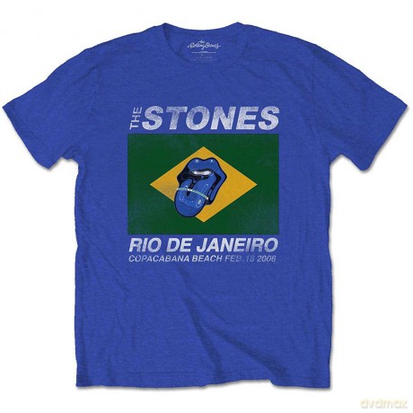 Rolling Stones - The: The Rolling Stones Unisex T-Shirt: Copacabana Blue (Royal Blue) (Small)