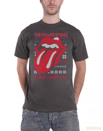 Rolling Stones - The: The Rolling Stones Unisex T-Shirt: Cosmic Christmas (Charcoal Grey) (Medium)