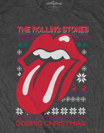 Rolling Stones - The: The Rolling Stones Unisex T-Shirt: Cosmic Christmas (Charcoal Grey) (Medium)