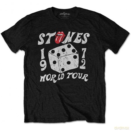 Rolling Stones - The: The Rolling Stones Unisex T-Shirt: Dice Tour '72 Eco (Black) (Medium)