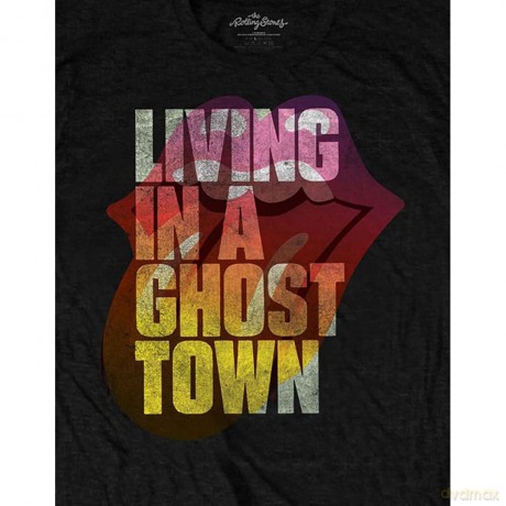 Rolling Stones - The: The Rolling Stones Unisex T-Shirt: Ghost Town (Black) (Large)