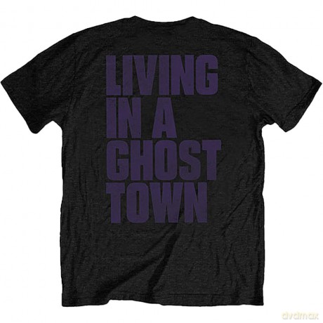 Rolling Stones - The: The Rolling Stones Unisex T-Shirt: Ghost Town Distressed (Black) (Back Print) (XX-Large)