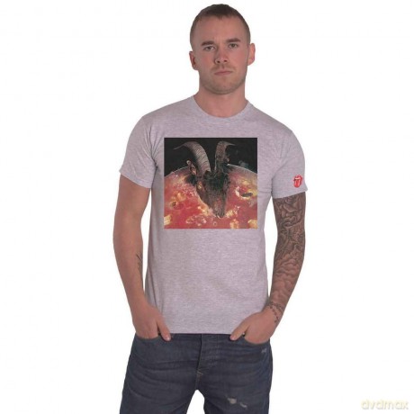 Rolling Stones - The: The Rolling Stones Unisex T-Shirt: Goats Head Soup (White) (Sleeve Print) (Medium)