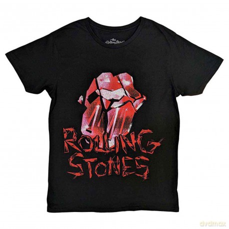 Rolling Stones - The: The Rolling Stones Unisex T-Shirt: Hackney Diamonds Cracked Glass Tongue (Black) (XX-Large)