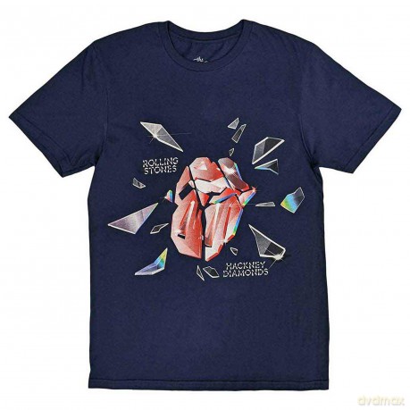 Rolling Stones - The: The Rolling Stones Unisex T-Shirt: Hackney Diamonds Explosion (Navy Blue) (Medium)