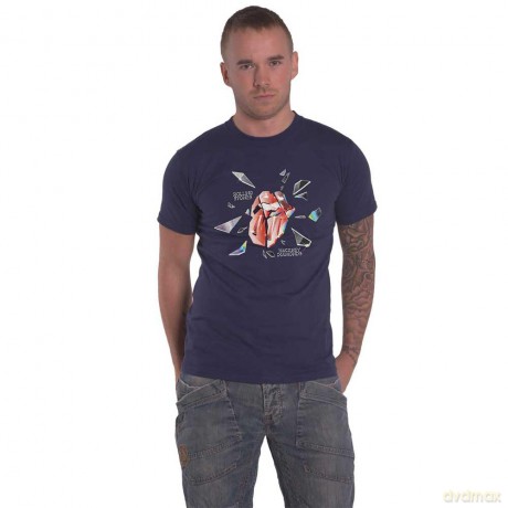 Rolling Stones - The: The Rolling Stones Unisex T-Shirt: Hackney Diamonds Explosion (Navy Blue) (Small)