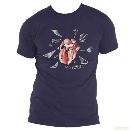 Rolling Stones - The: The Rolling Stones Unisex T-Shirt: Hackney Diamonds Explosion (Navy Blue) (Small)