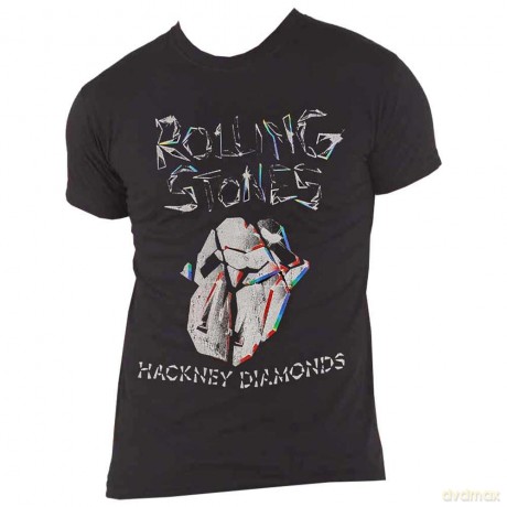 Rolling Stones - The: The Rolling Stones Unisex T-Shirt: Hackney Diamonds Faded Logo (Black) (Large)