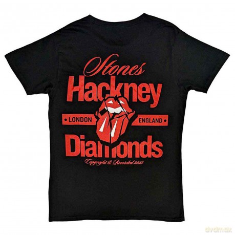 Rolling Stones - The: The Rolling Stones Unisex T-Shirt: Hackney Diamonds Hackney London (Black) (Back Print) (Medium)