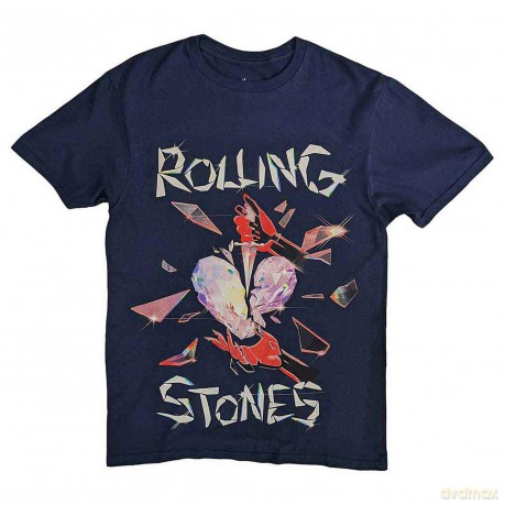 Rolling Stones - The: The Rolling Stones Unisex T-Shirt: Hackney Diamonds Heart (Navy Blue) (Medium)