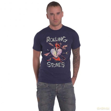 Rolling Stones - The: The Rolling Stones Unisex T-Shirt: Hackney Diamonds Heart (Navy Blue) (Small)