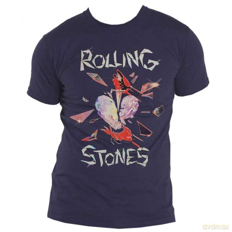 Rolling Stones - The: The Rolling Stones Unisex T-Shirt: Hackney Diamonds Heart (Navy Blue) (Small)
