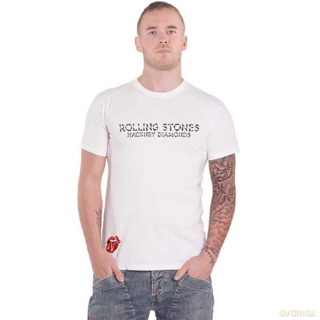 Rolling Stones - The: The Rolling Stones Unisex T-Shirt: Hackney Diamonds Lick (White) (Back Print) (XX-Large)