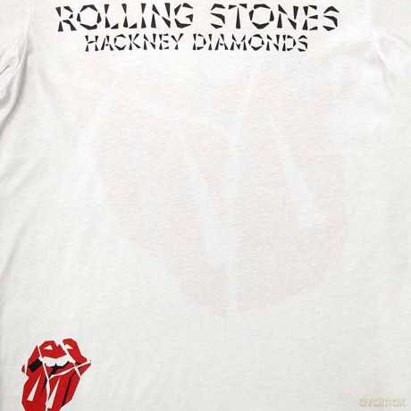 Rolling Stones - The: The Rolling Stones Unisex T-Shirt: Hackney Diamonds Lick (White) (Back Print) (XX-Large)