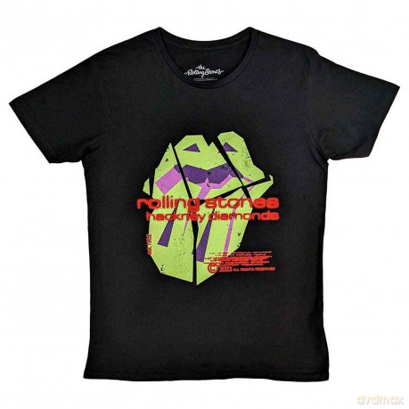 Rolling Stones - The: The Rolling Stones Unisex T-Shirt: Hackney Diamonds Neon Tongue (Black) (XX-Large)
