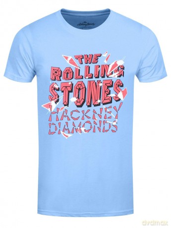 Rolling Stones - The: The Rolling Stones Unisex T-Shirt: Hackney Diamonds Shatter (Blue) (Medium)