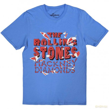 Rolling Stones - The: The Rolling Stones Unisex T-Shirt: Hackney Diamonds Shatter (Blue) (Small)