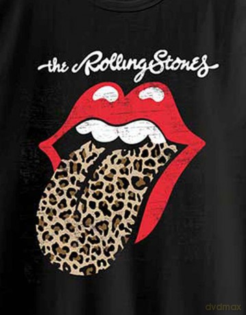 Rolling Stones - The: The Rolling Stones Unisex T-Shirt: Leopard Print Tongue (Black) (Small)