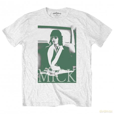 Rolling Stones - The: The Rolling Stones Unisex T-Shirt: Mick Photo Version 1 (White) (X-Large)