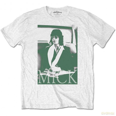Rolling Stones - The: The Rolling Stones Unisex T-Shirt: Mick Photo Version 1 (White) (XX-Large)