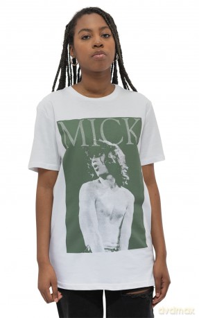 Rolling Stones - The: The Rolling Stones Unisex T-Shirt: Mick Photo Version 2 (White) (Medium)