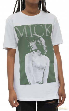 Rolling Stones - The: The Rolling Stones Unisex T-Shirt: Mick Photo Version 2 (White) (Medium)