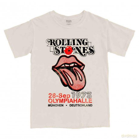 Rolling Stones - The: The Rolling Stones Unisex T-Shirt: Munich '73 (Sand) (Large)