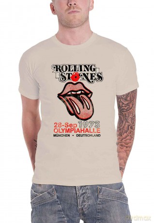 Rolling Stones - The: The Rolling Stones Unisex T-Shirt: Munich '73 (Sand) (X-Large)